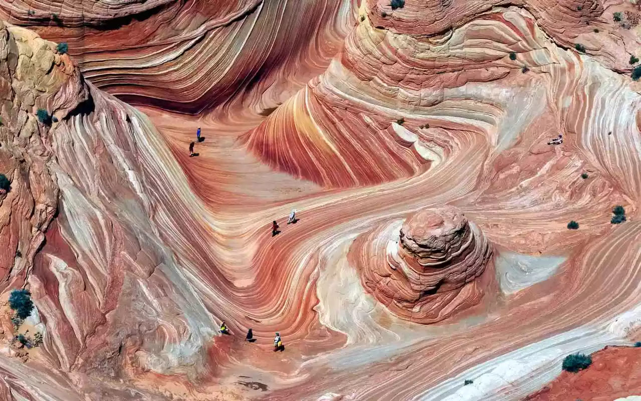 Formations ondulées de
            grès à The Wave