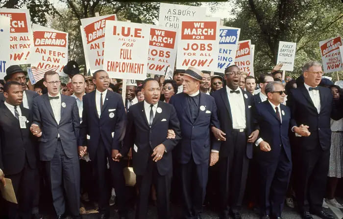 Photo de Martin Luther King pendant la marche sur Washington