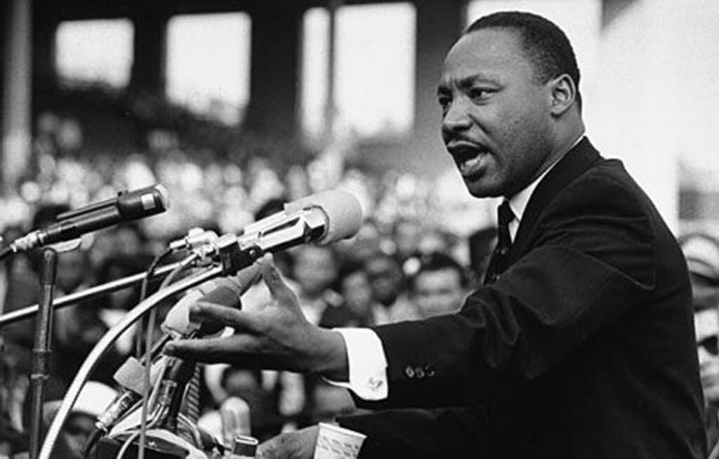 Photo de Martin Luther King pendant un discours